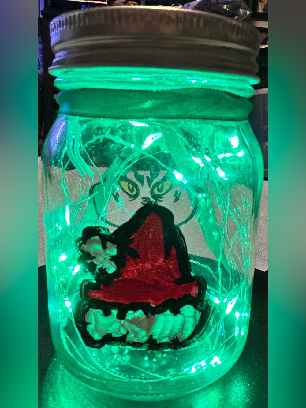 GRINCH-INSPIRED/FANDOM XMAS FAIRY-LIGHT DECOR/HANDPAINTED/HANDMADE! *PICK ONE* - Picture 3 of 8